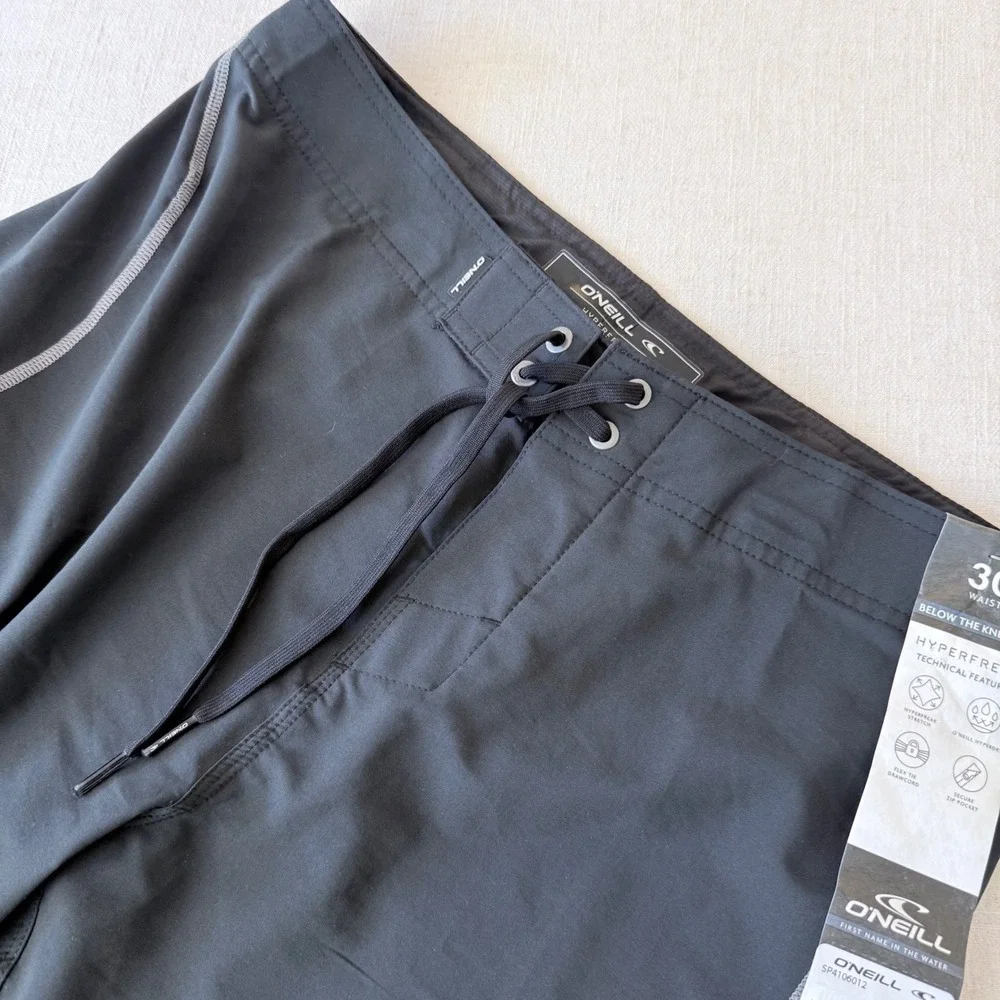 O'Neill Hyperfreak Heat‎ Seam Solid 21 Boardshorts Mens 30 Black NWT